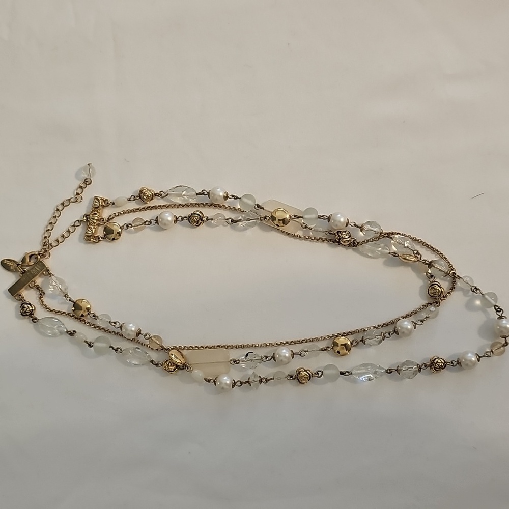 Lia Sophia Gold and Faux Pearl Layered Necklace - Picture 3 of 3